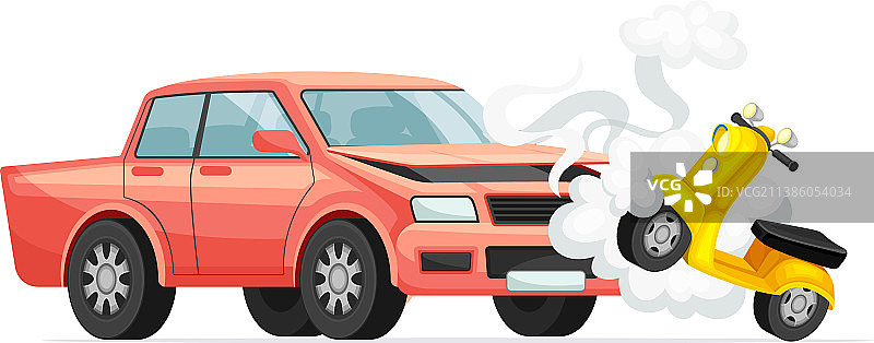 摩托车与汽车碰撞事故保险案例图片素材