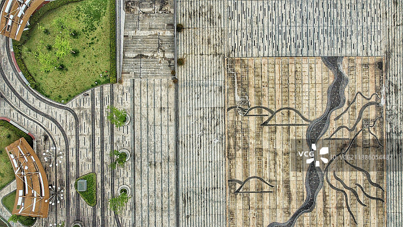 航拍视角下的山水洲图图片素材