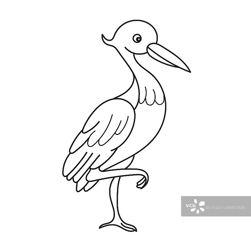 简约填色页可爱卡通小鸟图片素材