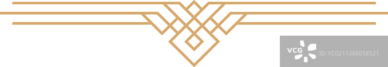 装饰艺术风格标题金色线条复古边框图片素材