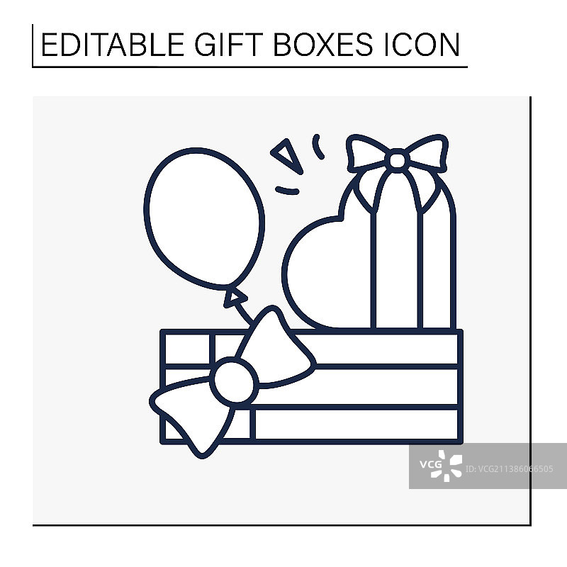 浪漫惊喜线性图标图片素材