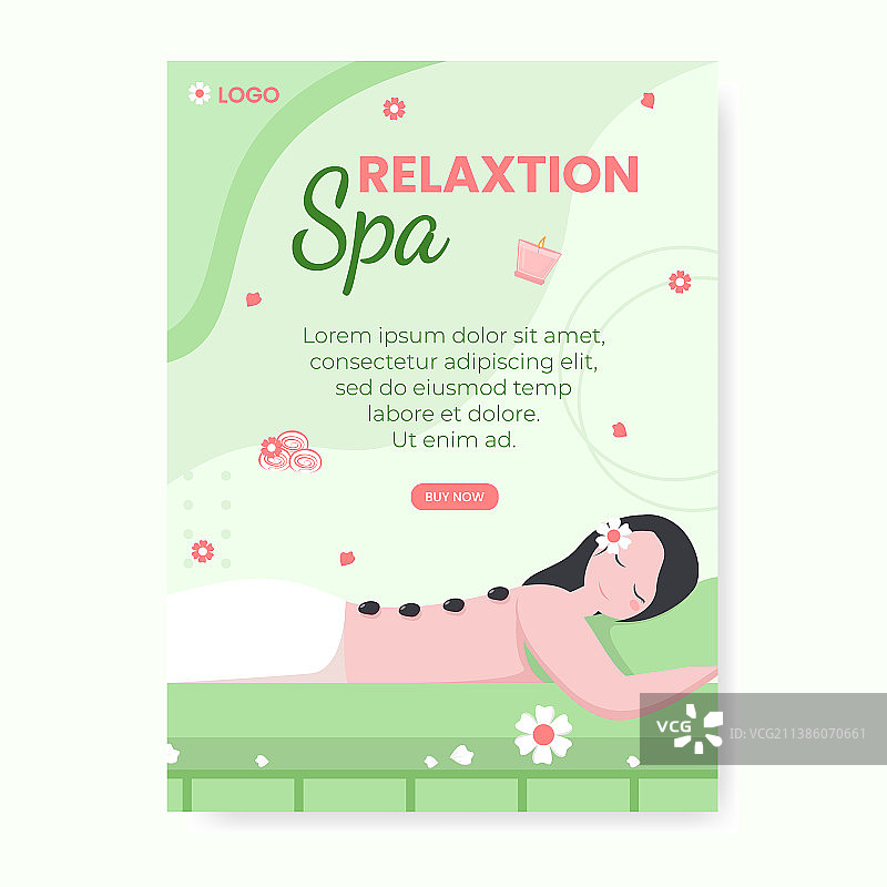 方形SPA按摩海报图片素材