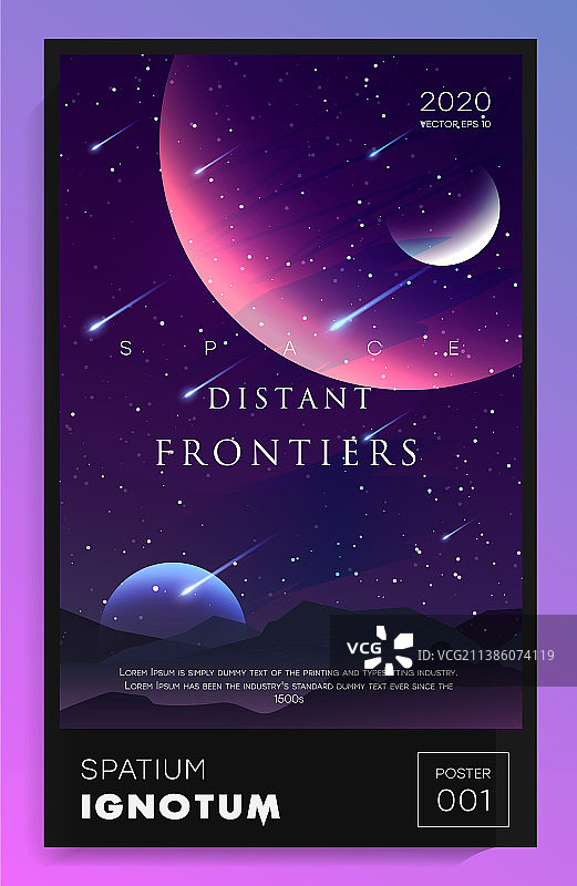 用于海报banner的太空星球和星系图片素材