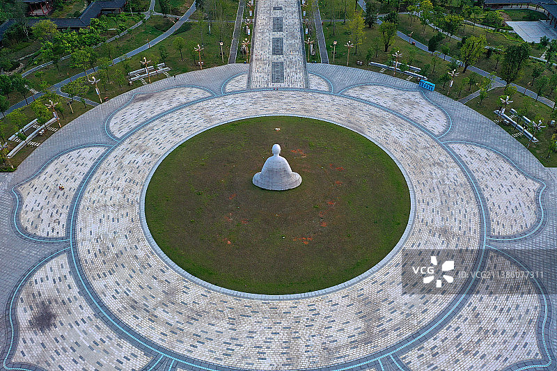 广东省韶关市曲江区南华禅寺曹溪文化小镇航拍图片素材