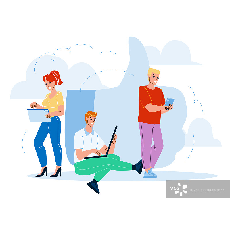 社交网络APP用户浏览图片素材