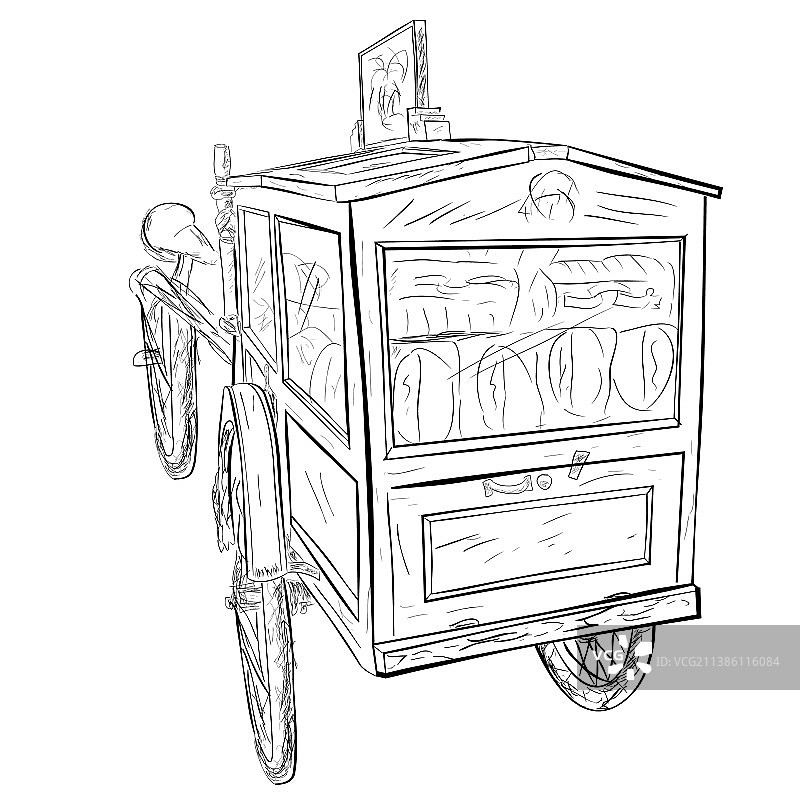 简约手绘木纹蓝白色草图图片素材