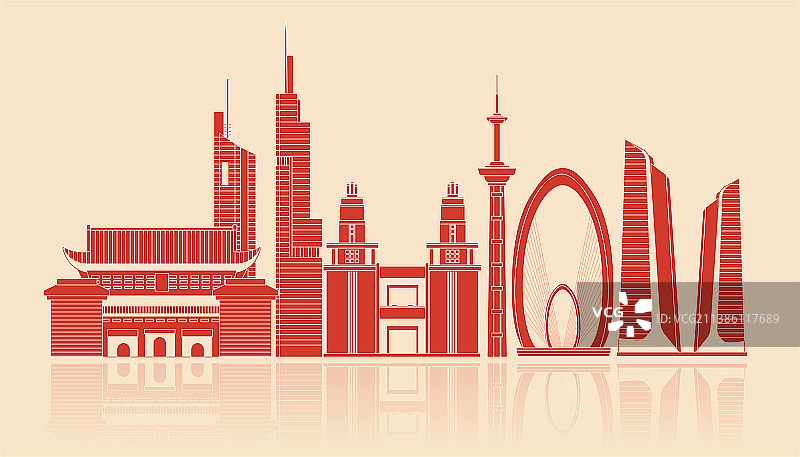 南京城市剪纸矢量图图片素材