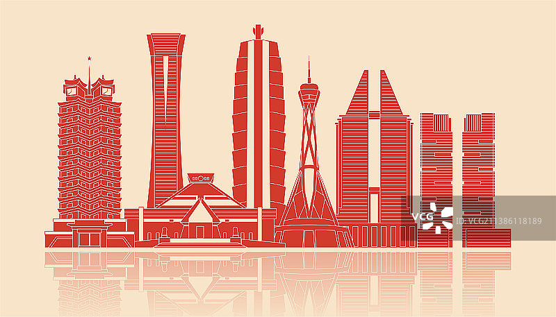 郑州城市剪纸矢量图图片素材