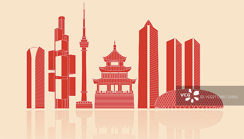 贵阳城市剪纸矢量图图片素材