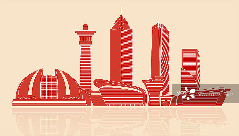 乌鲁木齐城市剪纸矢量图图片素材