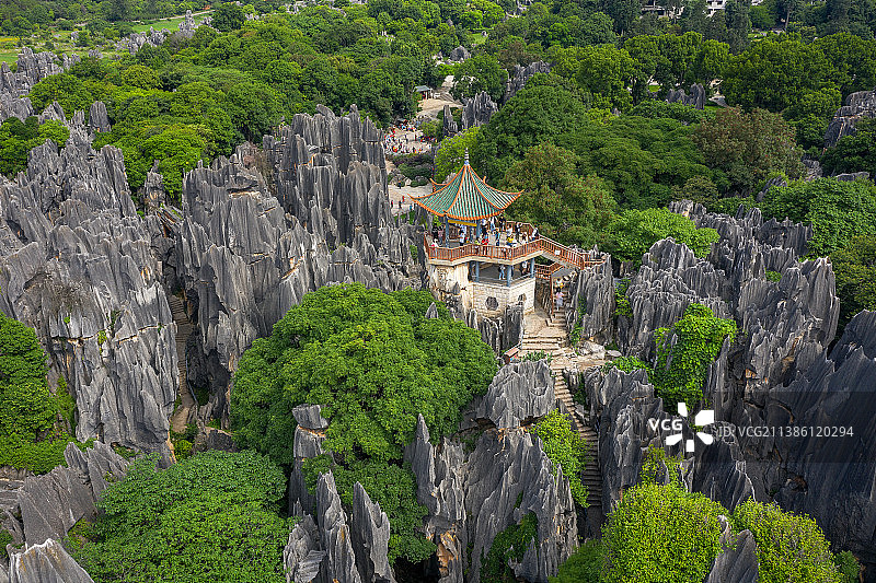 石林风景区    石林胜境    石林望峰亭图片素材