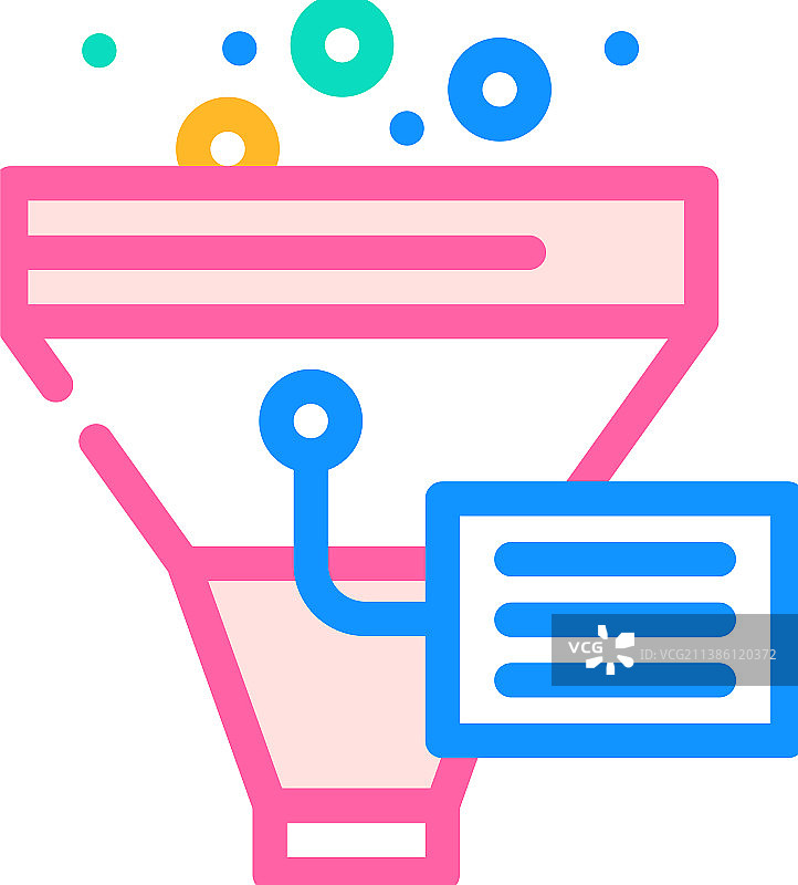 漏斗过滤数据科学彩色图标图片素材