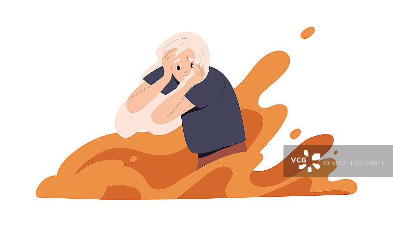 焦虑的女人感到恐慌压力恐惧图片素材