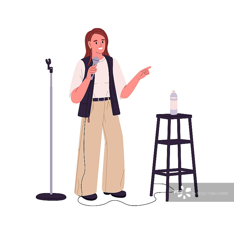 表演单口喜剧的女喜剧演员图片素材