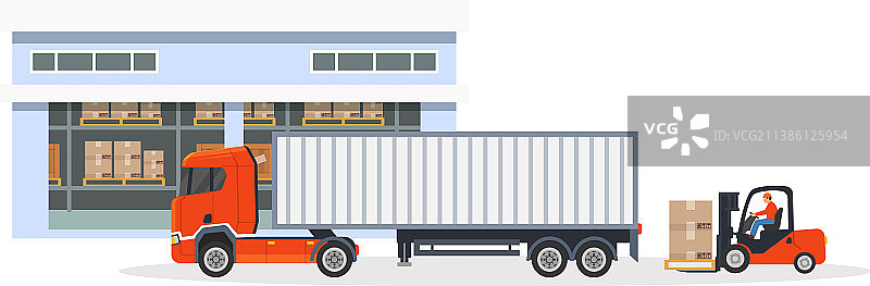 装卸包裹仓库配送图片素材