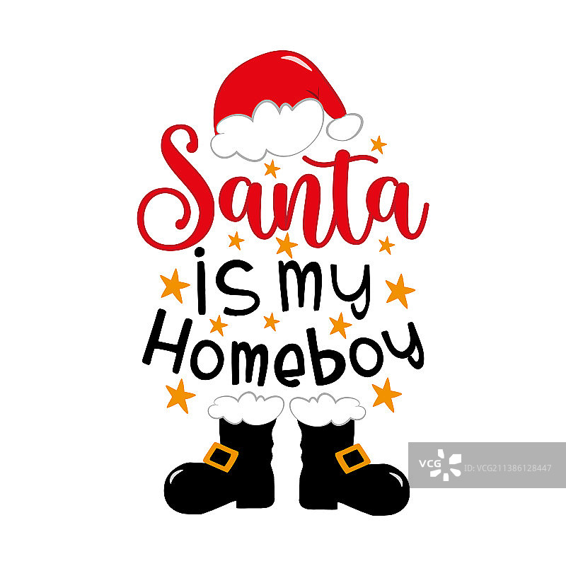圣诞老人是我的好伙伴 - 有趣的圣诞帽图片素材
