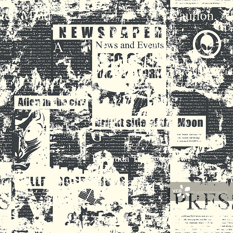 报纸主题抽象无缝图案图片素材