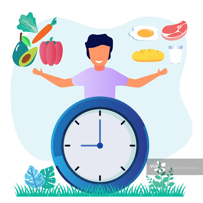 均衡饮食卡通人物图片素材