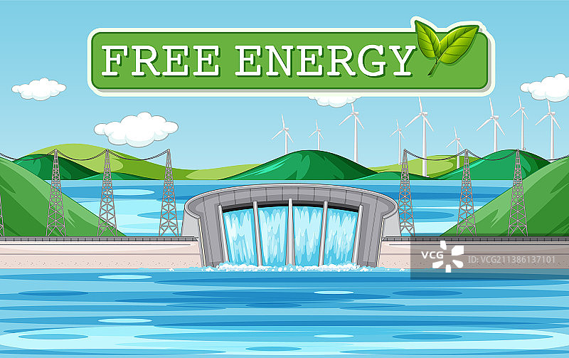 水电站利用免费能源发电图片素材