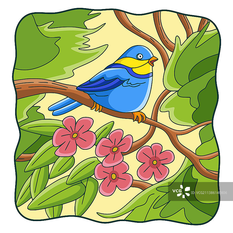 卡通树上的小鸟图片素材