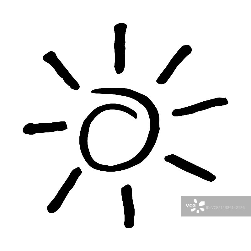 手绘太阳光芒涂鸦卡通图片素材