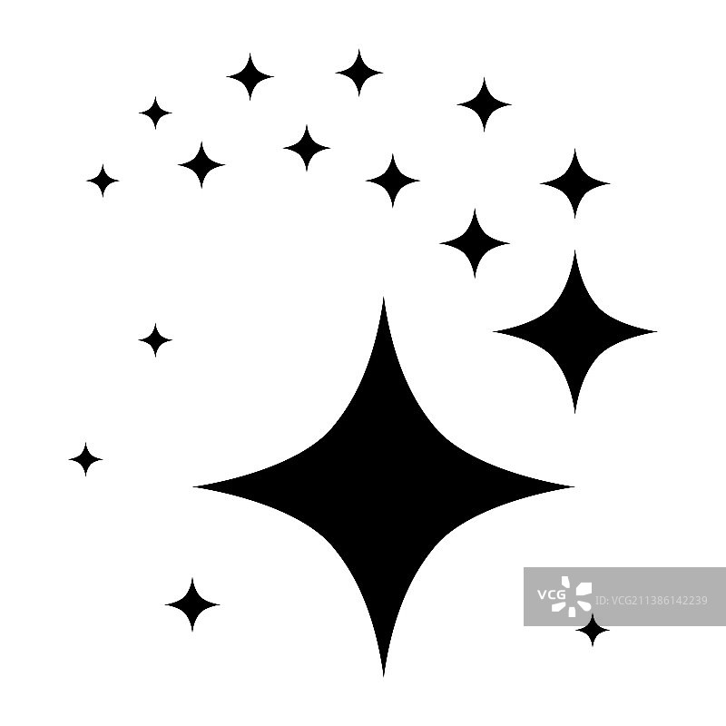 闪亮星星涂鸦图标集图片素材