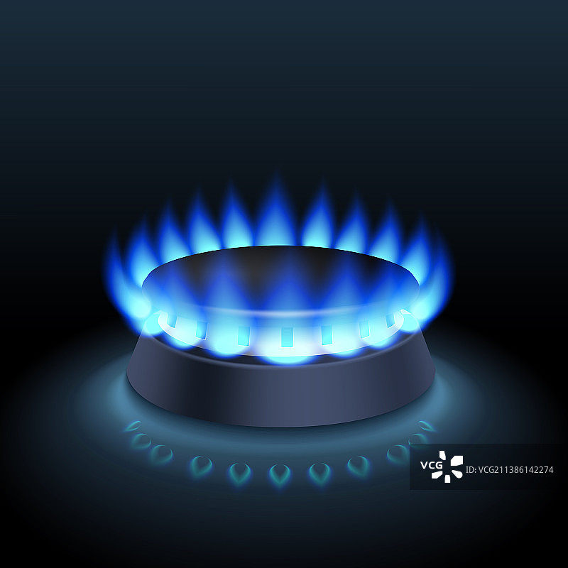 深色背景上的燃气灶火焰图片素材