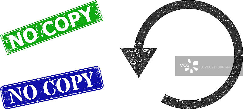向左旋转的划痕图标和禁止复制划痕图标图片素材