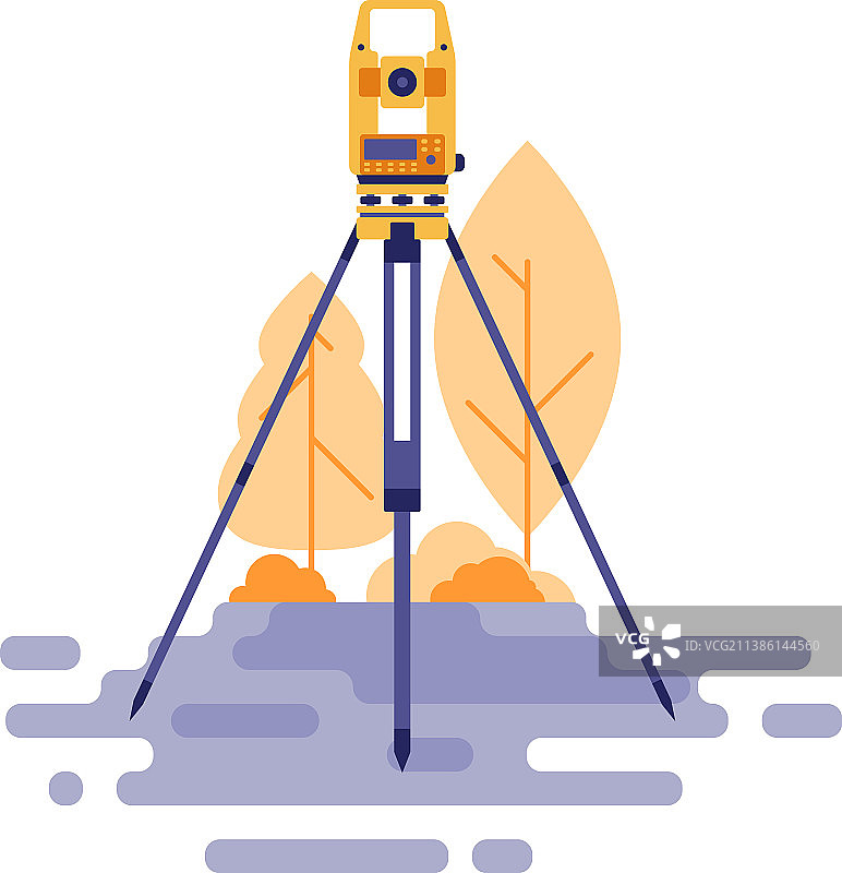 开放区域的经纬仪测量仪器图片素材