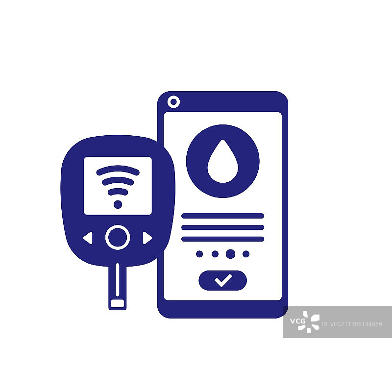 血糖仪和智能手机图标图片素材