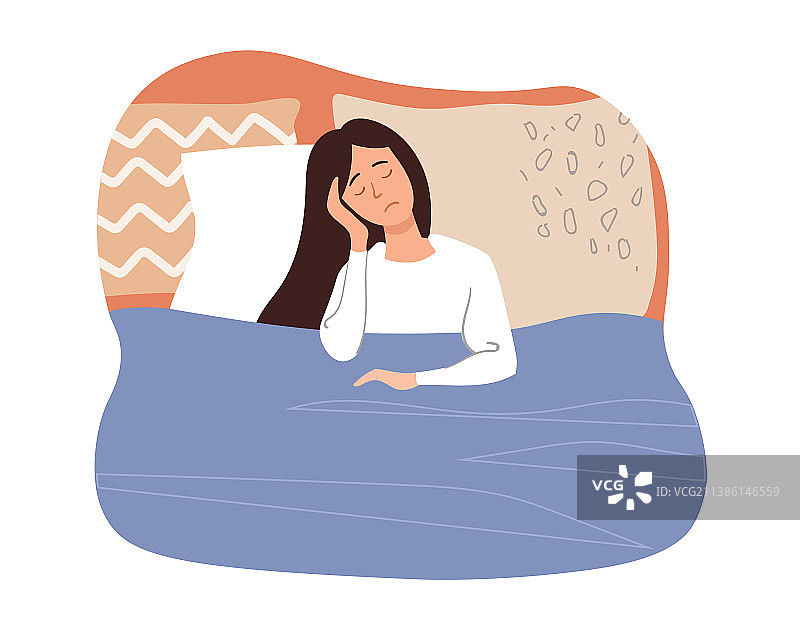 失眠概念女孩图片素材