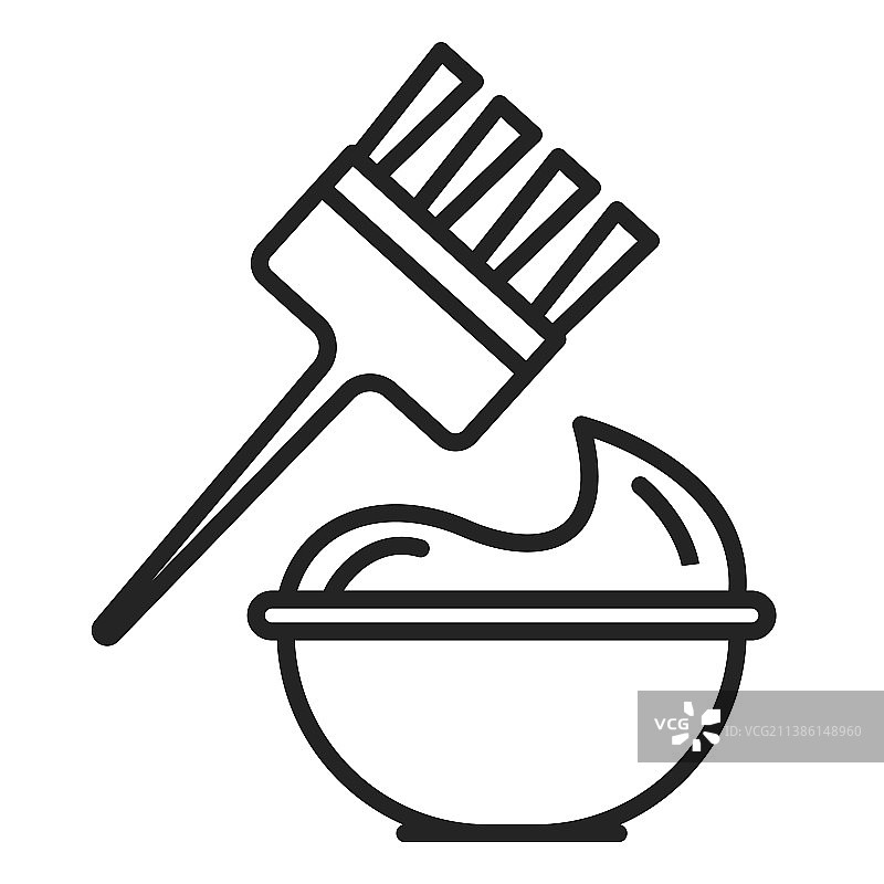 碗和刷子里的染发剂图片素材