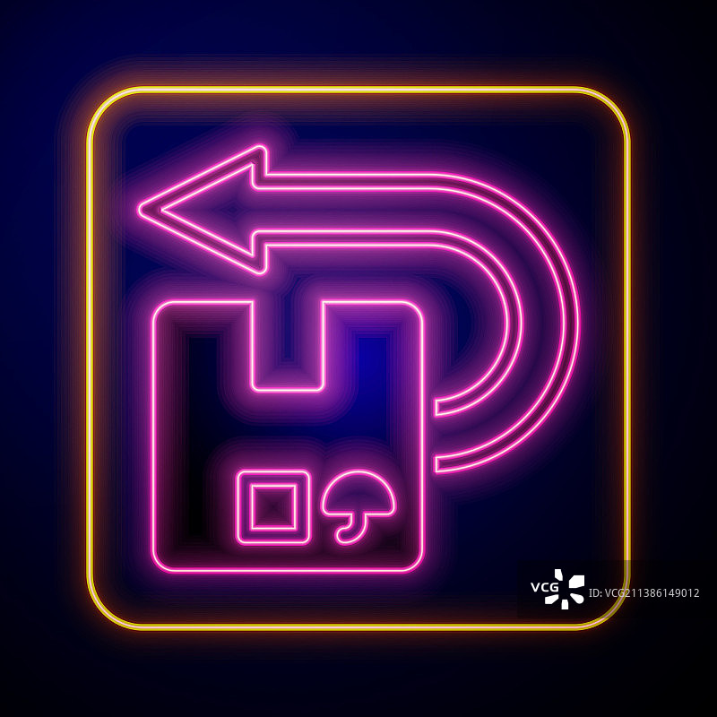 发光霓虹灯退货纸板箱图标图片素材