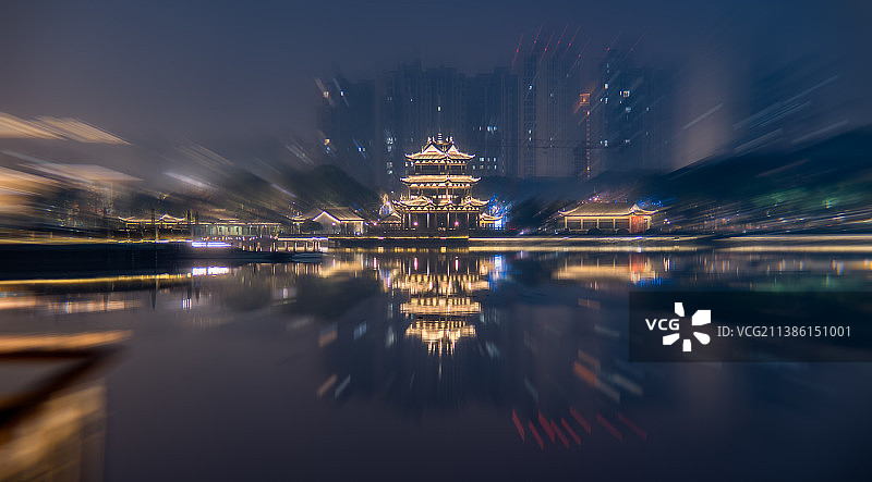九峰一览楼，嘉兴市，平湖市，东湖景区图片素材