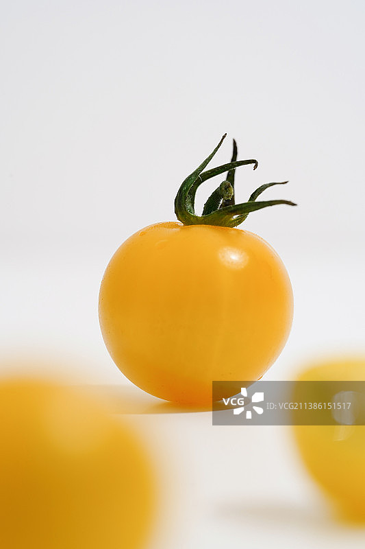 白色背景下的番茄特写镜头图片素材