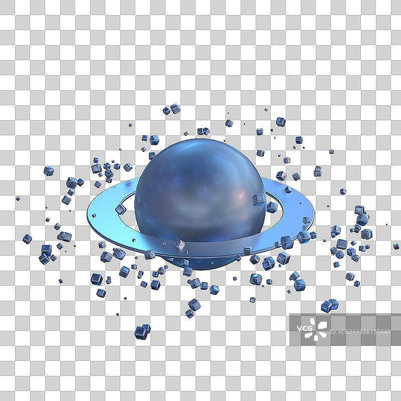 3D渲染渐变色星球元素图片素材
