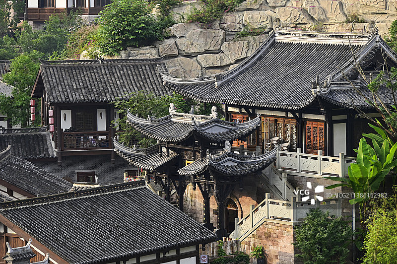 古香古色的磁器口后街图片素材