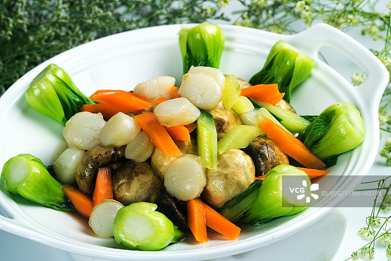 瑶柱烧口蘑图片素材