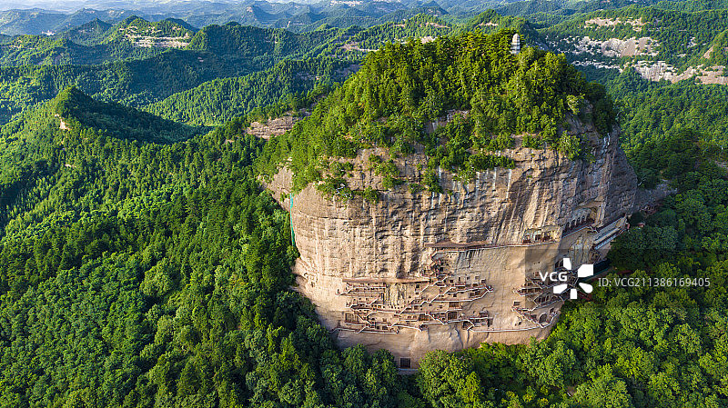 麦积山石窟图片素材