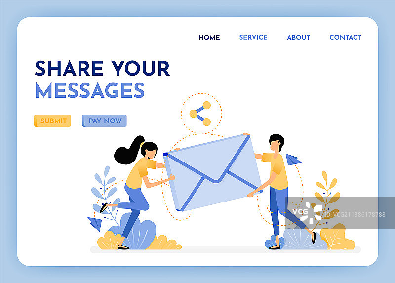 男女分享和发送电子邮件图片素材