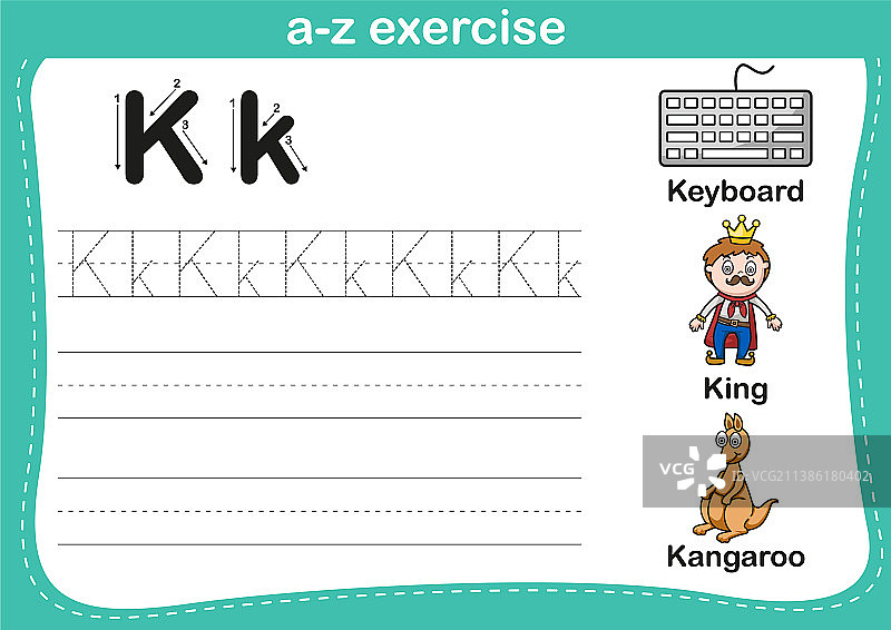 卡通词汇字母练习图片素材