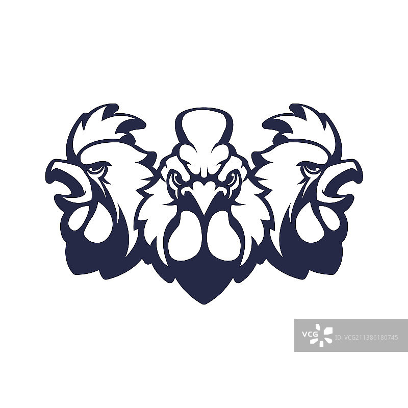 公鸡吉祥物标志剪影版图片素材