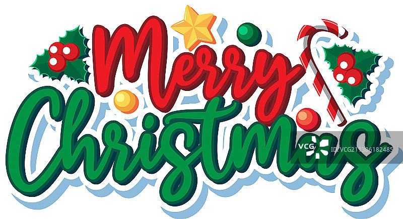 带有冬青的圣诞节徽标banner图片素材