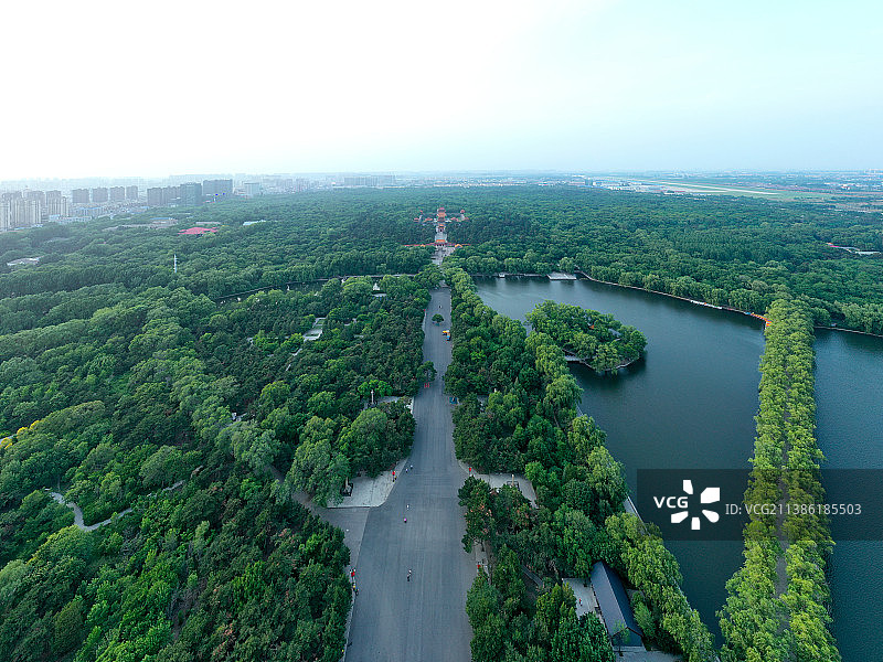 航拍沈阳北陵公园全景图片素材