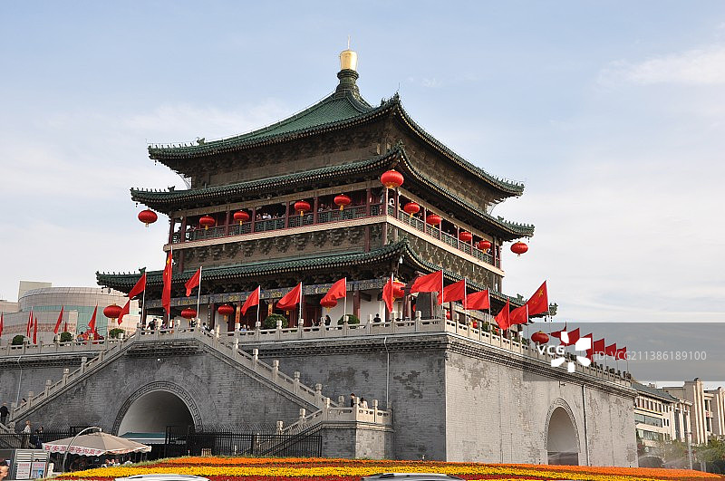 西安钟楼风光图片素材