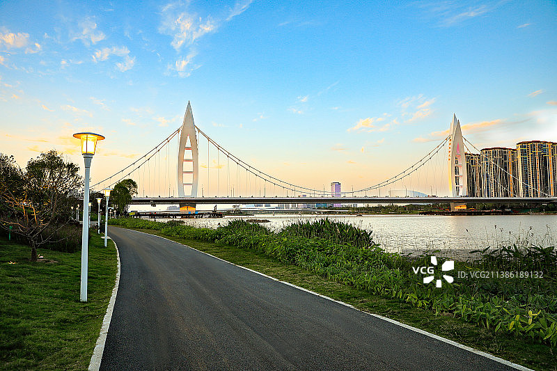 西安灞河元朔大桥图片素材