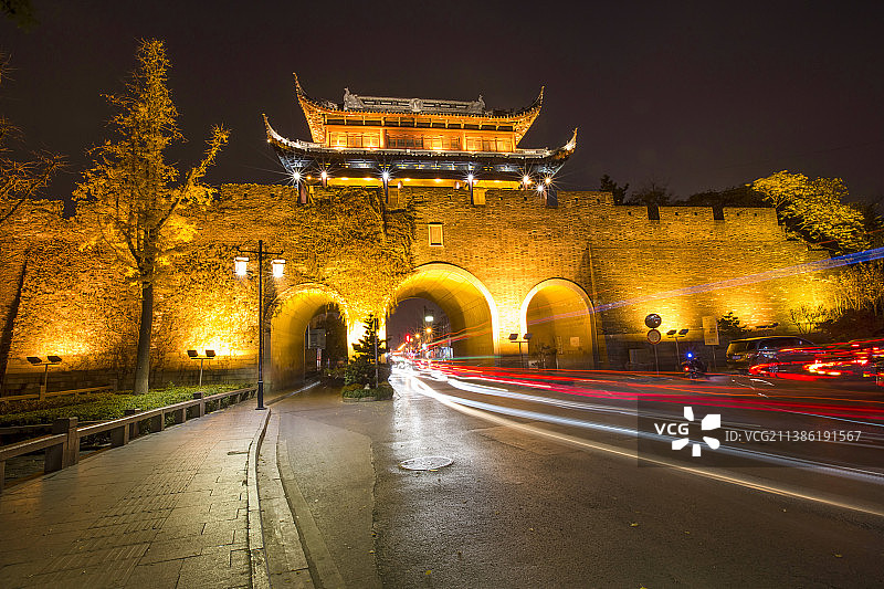 苏州阊门夜色图片素材