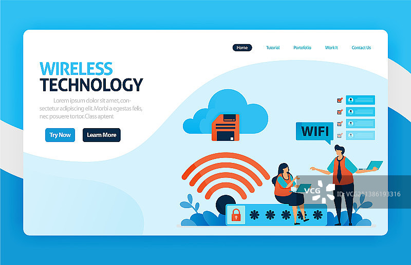 WiFi连接登录页和网站图片素材
