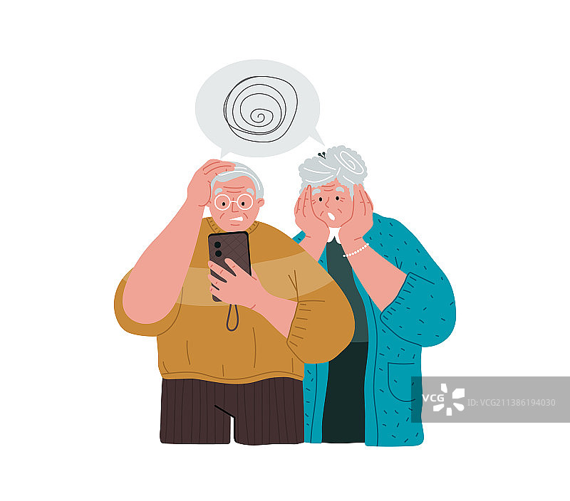 爷爷奶奶使用手机遇到的问题图片素材