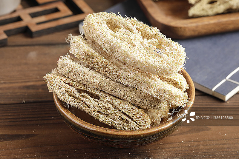 中华传统药材丝瓜络图片素材